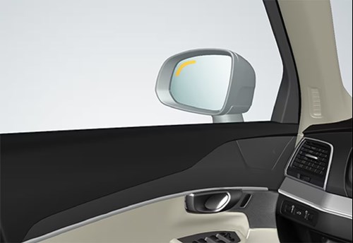 Volvo BLIS System: Visual cues in the mirrors warn of blind spot hazards. Source: Volvo US